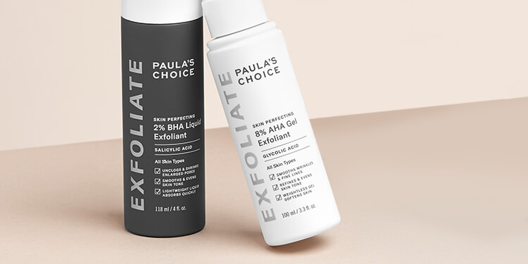 Les exfoliants AHA et BHA Paula's Choice, des soins pour toutes les peaux.